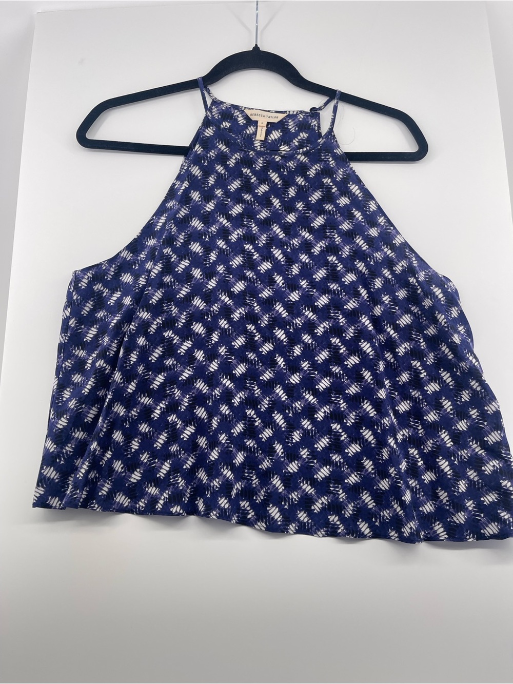 Rebecca Taylor Purple/Blue , white, black Printed Halter Camisole